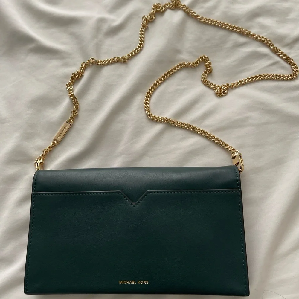 Michael Kors LG Clutch Xbody Green